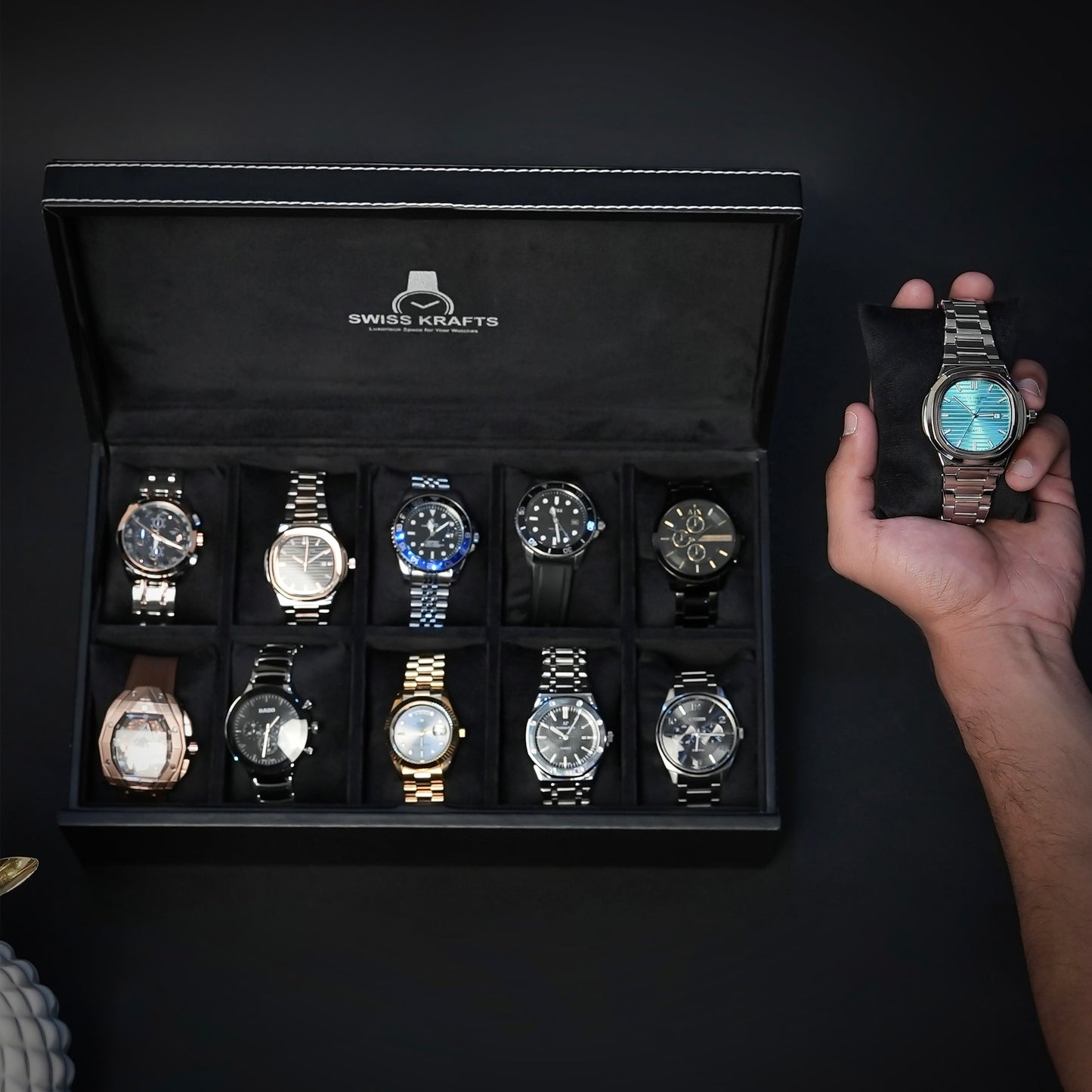 Handcrafted Luxury Watch Organiser-10 Slot